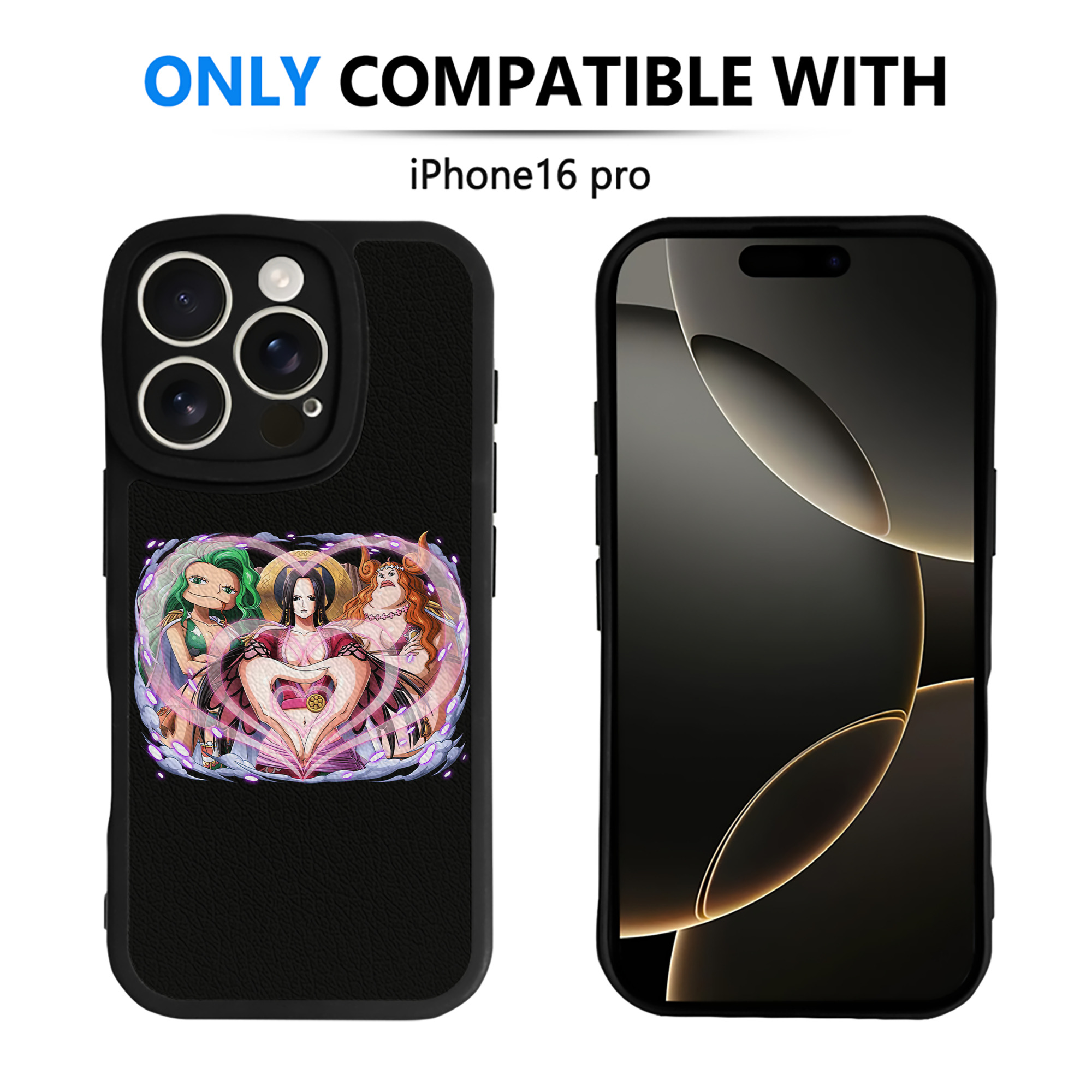 （画像用） ワンピース ボア・ハンコック ONE PIECE Boa·Hancock 【iPhone 16シリーズ対応】シリコンスマホケース（レザー調） 材質：シリコン